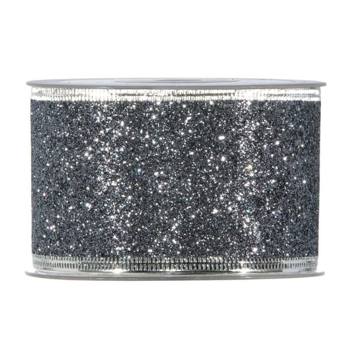 NASTRO ARGENTO GLITTERATO BORDO ANIMATO MM63X10MT